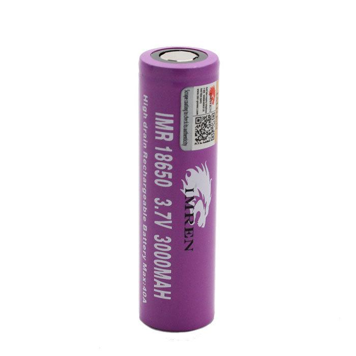 Imren (Purple) IMR 18650 3000mAh 40A 3.7v Battery Flat-Top Battery Vapin' Gorilla Imren (Purple) IMR 18650 3000mAh 40A 3.7v Battery Flat-Top Battery Vapin' Gorilla